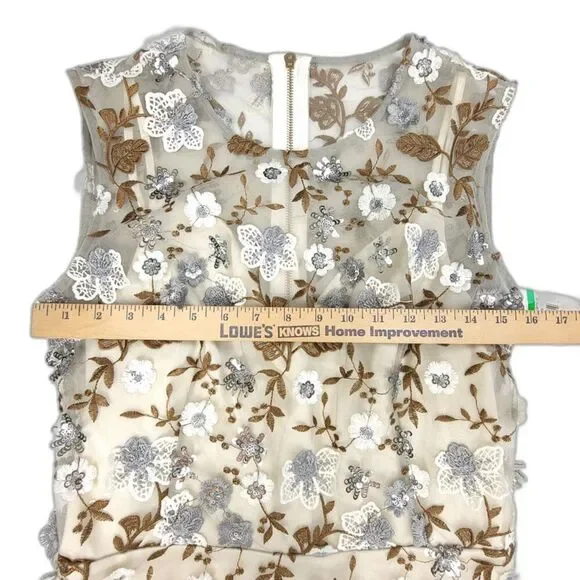 NWT Bronx and Banco Della Blanc Mesh Illusion Sequin Embellished Mini Dress US 6 - Picture 3 of 11